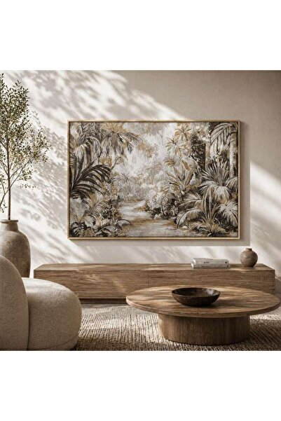 PAN HOME Fernvale Hand Painted Framed Wall Art 140x4x100cm - Natural