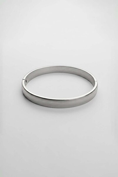 ablukaonline Unisex Minimal Clamp Steel Bracelet Silver