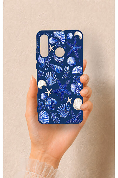 Vip Case Huawei P30 Lite Uyumlu Deniz Kabuğu Desenli Silikon Kılıf