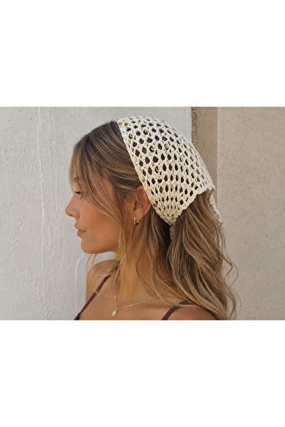 MAVEA Knitted Sequin Bandana