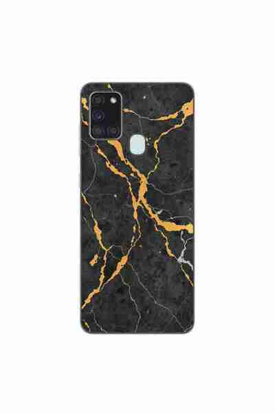 OEM Husa compatibila cu Samsung Galaxy A21s Silicon Gel Tpu Model Noir Gold M...