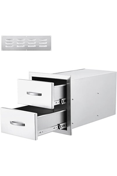 Garvee Stainless Steel Outdoor Kitchen Drawers, Flush Mount Built-in BBQ Draw...