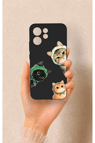 Vip Case Oppo Reno 15F Uyumlu Kedi Ekibi Desenli Silikon Kılıf
