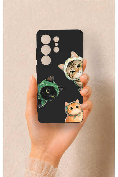 Vip Case Samsung S26 Ultra Uyumlu Kedi Ekibi Desenli Silikon Kılıf