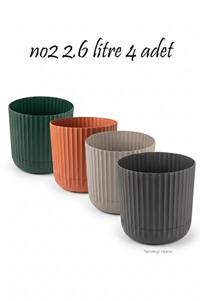 TEMMUZ HOME Premium Zeraf Çiçek ve Bitki Saksısı Seti 4'lü Set(İlan Saksılar ...