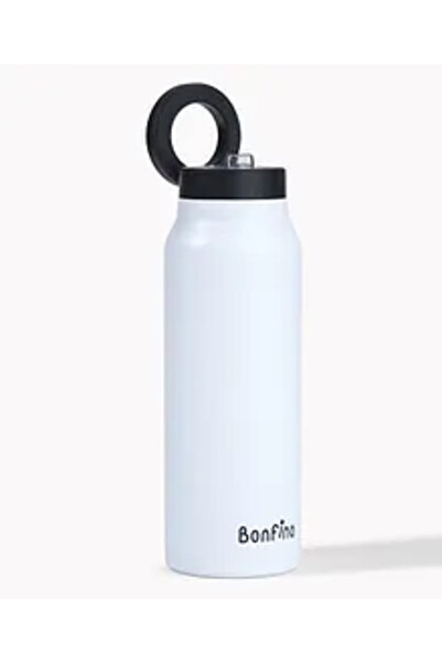 Bonfino Water Bottle, Screw Cap, Insulated, 6 Years+, White - 800 mL