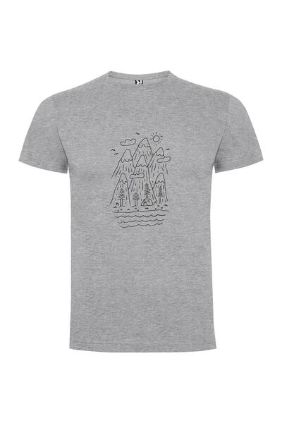 iLovePrints Mono Mountain Sketches Tshirt