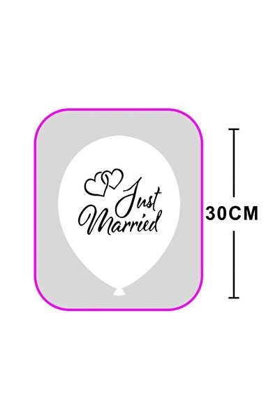 MP Mirific Party Set 20 Balloons, Just Married, 30 cm