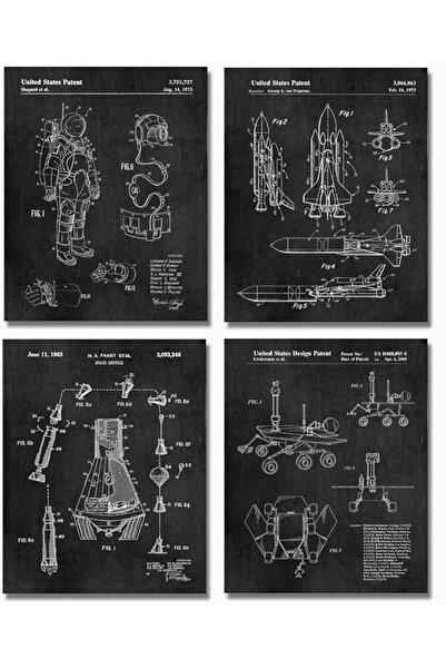 ESSESORIES Outer Space Science . Patent Great Aerospace Aesthetic Poster Wall...