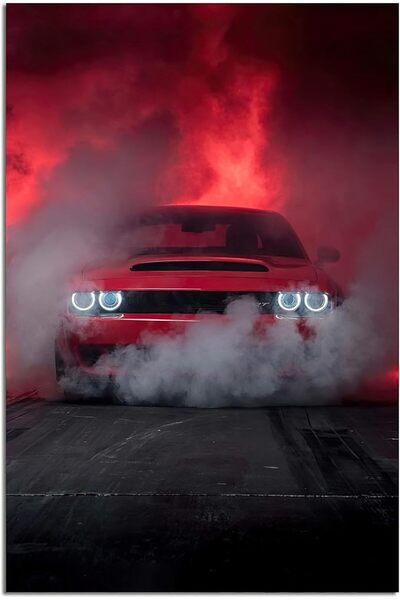 ESSESORIES JDM Car American Muscle Sports Car Poster Wall Art Room Decor Self...