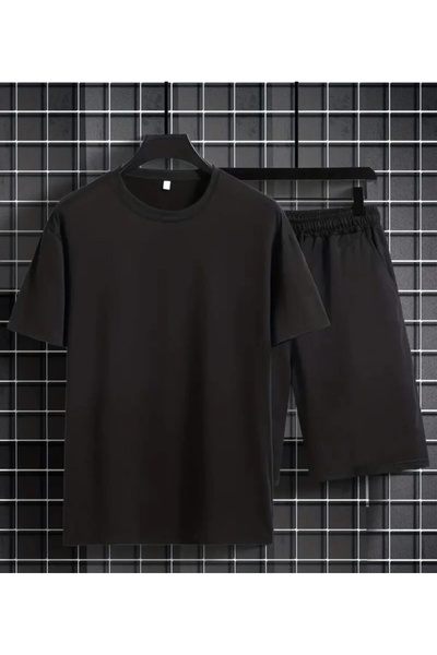 Gutsy T-Shirt Shorts Thin Summer 2-Piece Combination Unprinted Women's / Men'...