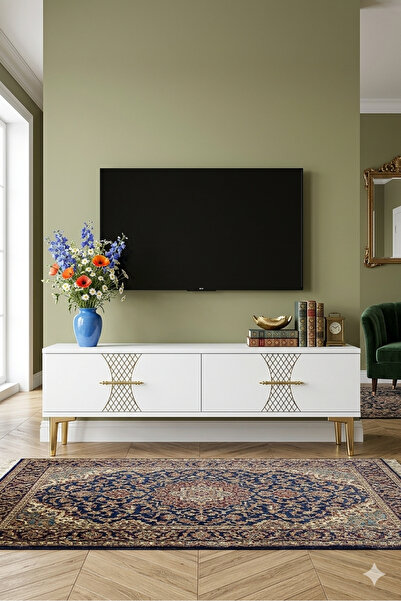 YUMEDİ DESİGN TSA1232B - MERVE TV STAND , TV SEHPASI 120cm BEYAZ