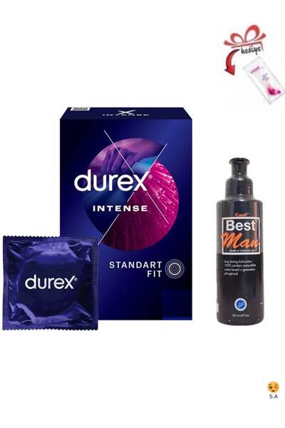 Durex İntense 5'li Prezervatif-Su Bazlı Doğal Kayganlaştırıcı Jel+Temizlenme ...
