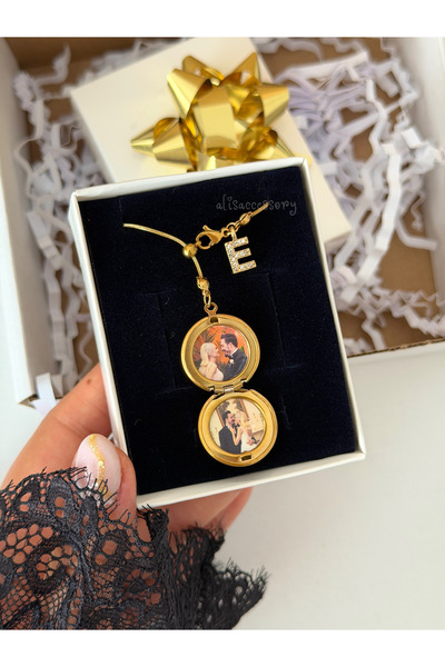 Alis Accessory Fotoğraflı sonsuz işaretli harfli anı kolyesi