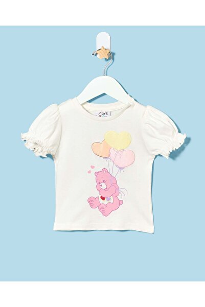 REDTAG Infant Girls White Printed T-Shirt