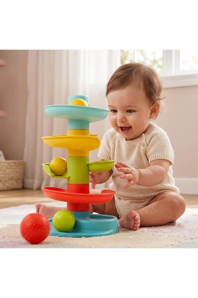 BAYBEE Baby Ball Tower for Toddlers, Ball Drop and Roll Swirling Tower with 4...