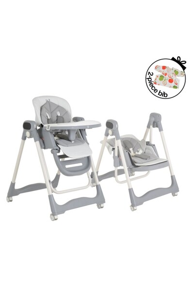Moni Scaun Înalt Balansoar Fuji 2 în 1 Grey, LED Tactil, Telecomandă, 8 Vitez...