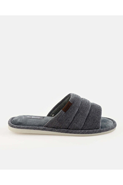 REDTAG Men's Grey Textured Slippers