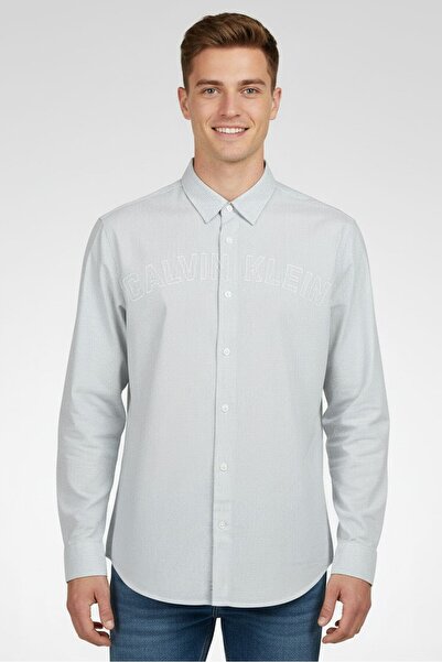 Calvin Klein Jeans Men Relaxed Fit Embroidered Logo Long Sleeve Casual Shirt,...