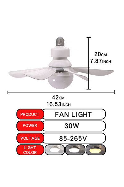 Choice 85-265V FSD-420-Y-30W LED Ceiling Fan with Light and Remote Control 30...