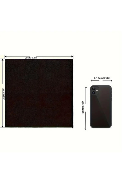 Choice1 1pc 25X25cm Black Thicken Microfiber Cleaning Cloths Lint Free Microf...