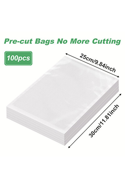 Choice7 100pcs 25x30cm 100pcs/lot Kitchen Vacuum Bags for Food Vacuum Sealer ...