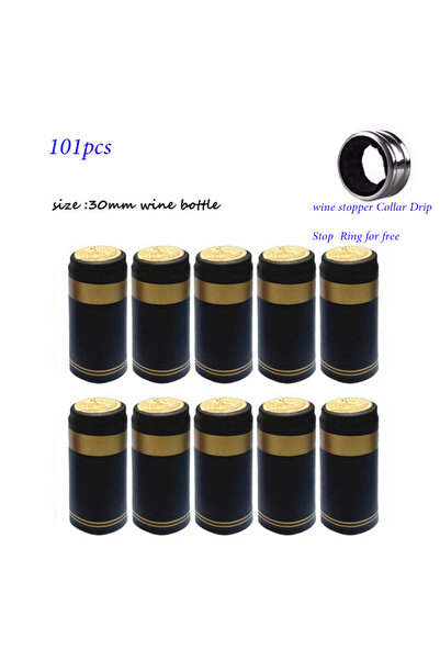 Choice1 30mm black gold 100p PVC Heat Shrink Capsules Wine Shrink Wrap Wine B...