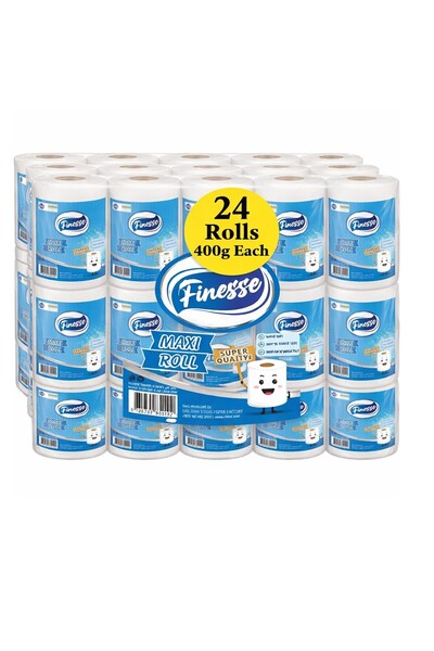 Finesse 24 عبوة من مناديل ماكسي رول ثنائية الطبقات، 400 جرام، مناشف مطبخ، جود...