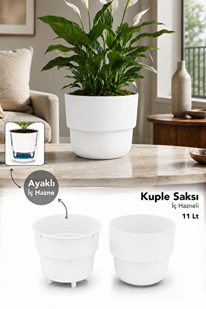 Meleni Home Dekoratif Balkon Saksısı - Plastik İç ve Dış Mekan Salon İç Koval...