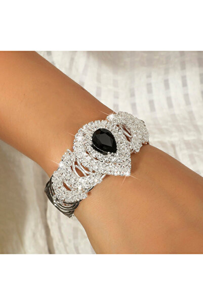 Choice cubic zirconia 1pcs gorgeous metal full diamond spring open bracelet E...