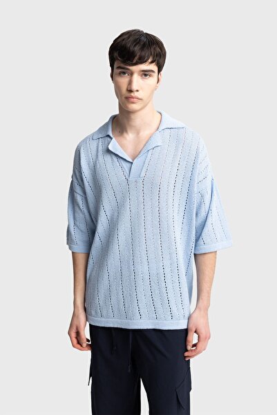 Hiccup GIESTO Tricou polo bărbătesc din bumbac, texturat