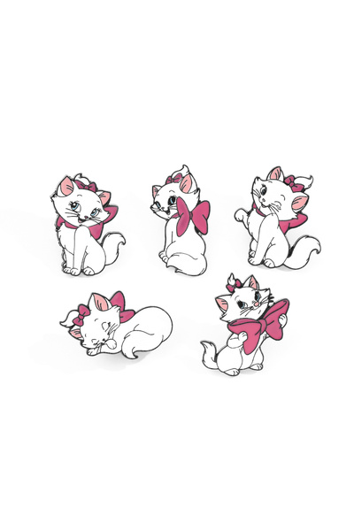 Choice 5 pcs 5 Pcs The Aristocats Cartoon Brooch Elegant Marie Cat Enamel Pin...