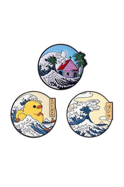 Choice3 AN106-3 2-6Pcs/Set Cartoon Cute Anime Animal Brooch Enamel Pins Funny...