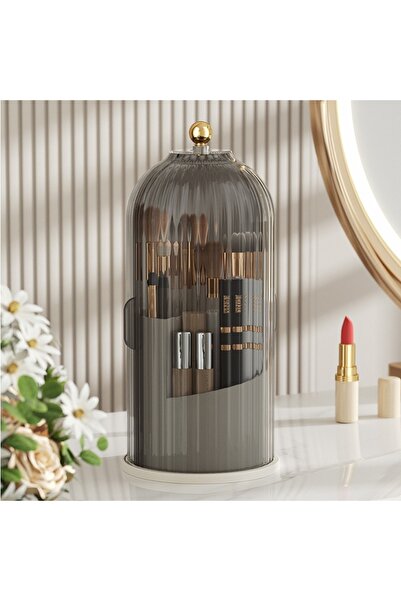 Choice1 black Rotating makeup brush storage box to give your dressing table a...