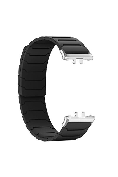 Choice حزام سيليكون مغناطيسي أسود لـ Galaxy Fit 3، حزام ساعة قابل للتعديل لـ ...