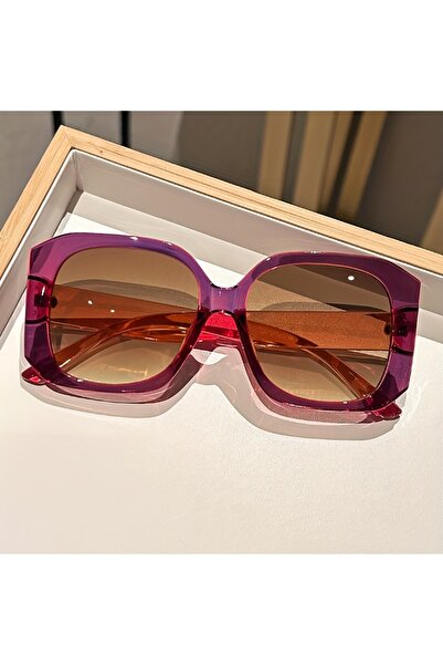choice2 Purple Oversized Geometric Square Sunglasses Retro Trendy Street Styl...