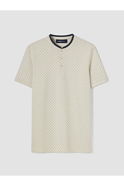 LC Waikiki Tricou bărbătesc din pique, imprimat, cu guler clasic