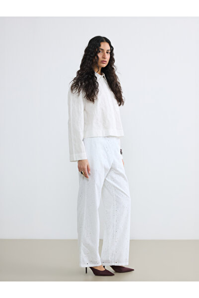 LC Waikiki Pantaloni de damă cu talie elastică și broderie