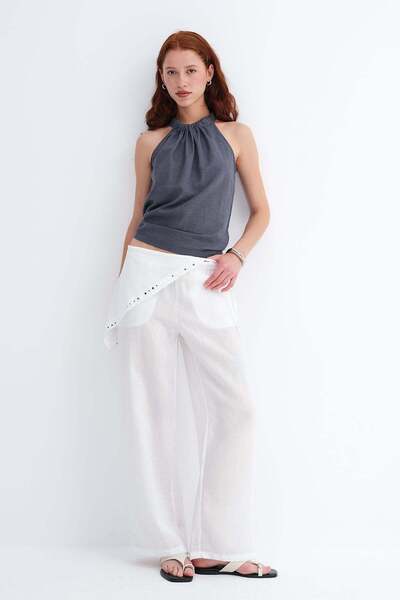 Addax Waist Detailed Trousers Pn154
