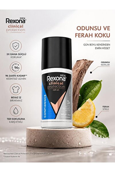 Rexona Women Erkek Roll On Deodorant Rexona Men Clinical Protection Confidenc...