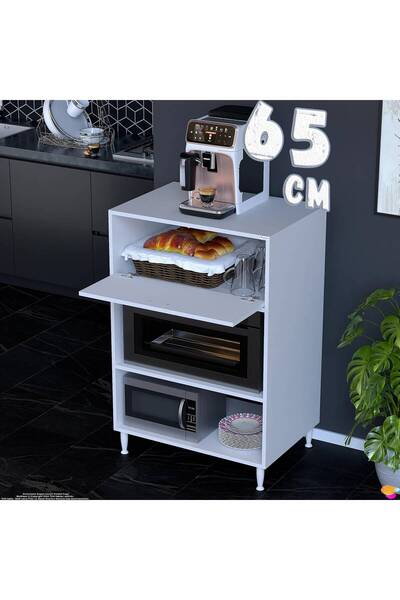 Modilayn Silva 65x119,2x48 cm Kapaklı Mikrodalga ve Midi Fırın Standı - 3 Böl...