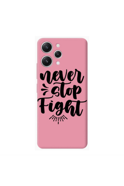 Other Xiaomi Redmi 12 Never stop fight Pink Colored Silicone TPU Θήκη