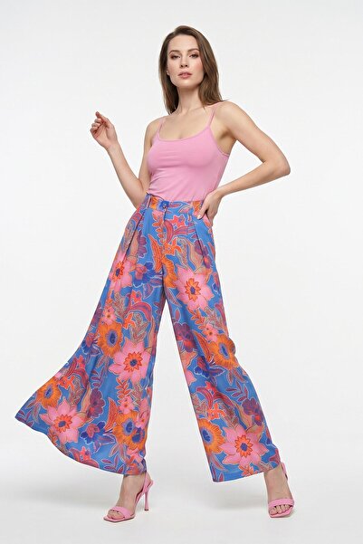 BLU Ön Pilikaşe Cepli Geniş Paça Pantolon