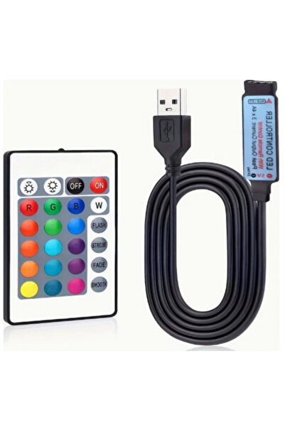 Generic وحدة تحكم LED USB 9D4 - جهاز تحكم عن بعد لشرائط إضاءة LED RGB ذات 4 أ...
