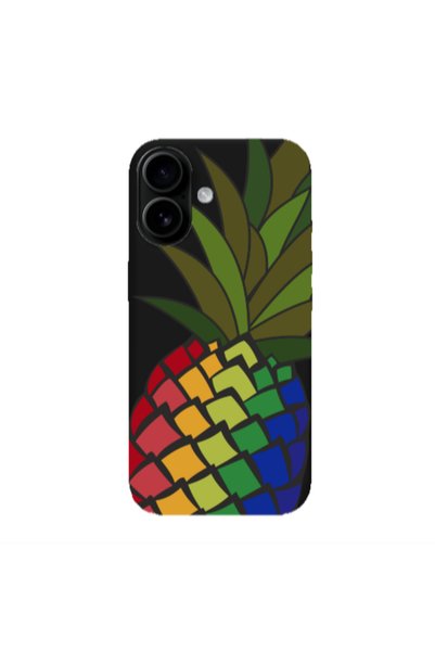 Other Apple Iphone 16 plus Pineapple 2 Black Colored Silicone TPU Θήκη