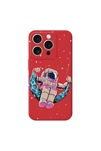 Other Apple iPhone 15 Pro Max Astronaut swinging on the moon Red Colored Sili...