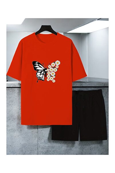 ZEMLİYA Sara Unisex Oversize Shorts Set Short Sleeve T-Shirt Comfortable Fit ...