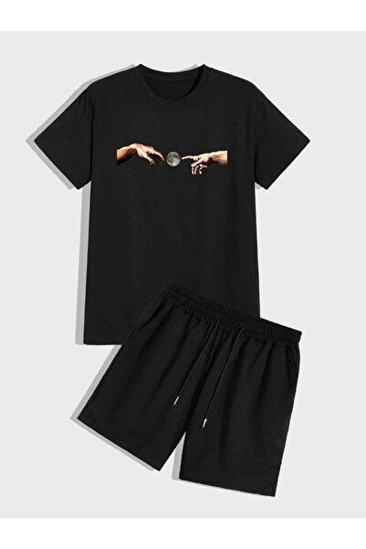 ZEMLİYA Sara Unisex Oversize Shorts Set Short Sleeve T-Shirt Comfortable Fit ...