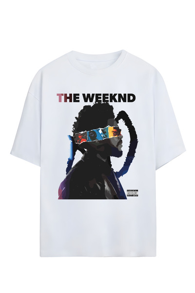 STİL-X The Weeknd Printed Unisex 100% Cotton Lu Oversized T-Shirt