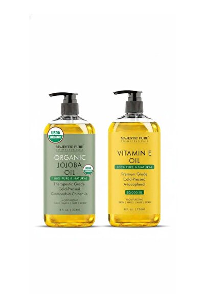Majestic Pure Pack of 2 Organic Jojoba Oil 236 ML Large, 100% Pure Jojoba Oil...
